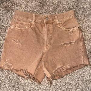 We The Free Distressed Brown Jean Shorts